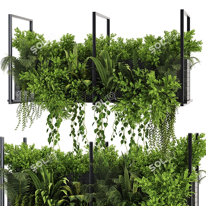 Metal Box Set64 Hanging Plants 3D model image 4