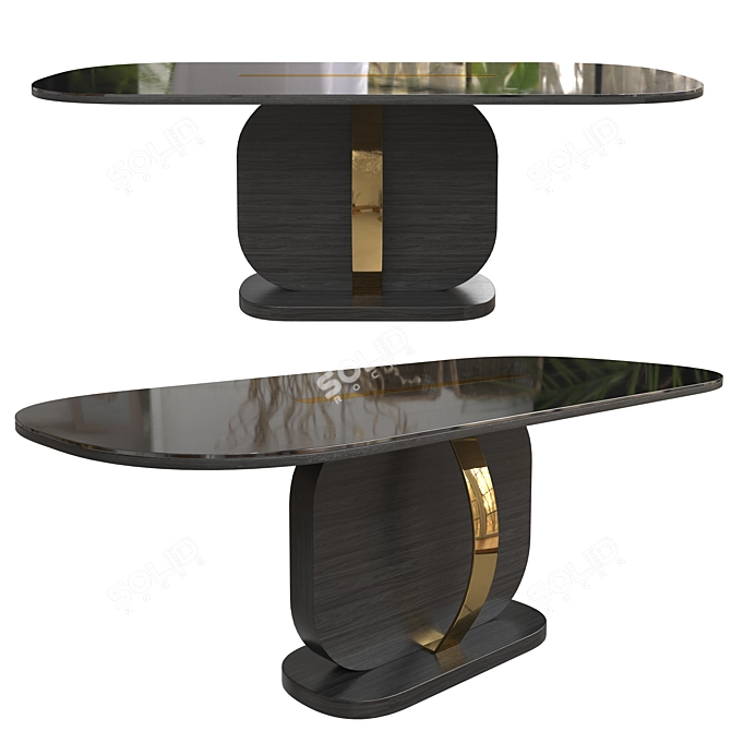 Sleek Ebony Dining Table 3D model image 1