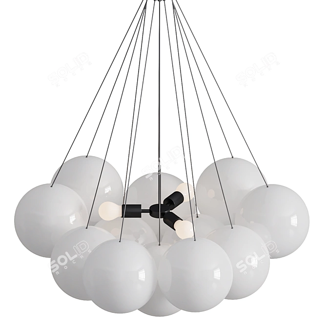 Modern PBR Chandelier, Glossy Materials 3D model image 2