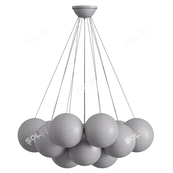 Modern PBR Chandelier, Glossy Materials 3D model image 3