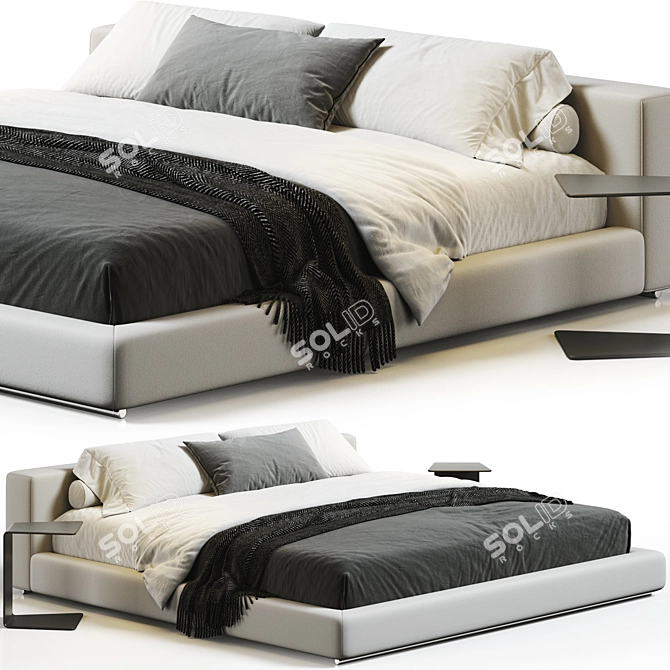 Flexform Groundpiece Bed 3D Model 3D model image 1