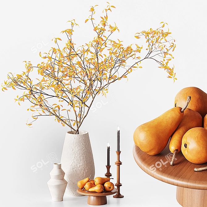 Rustic Fall Harvest Decor Set 3D model image 1