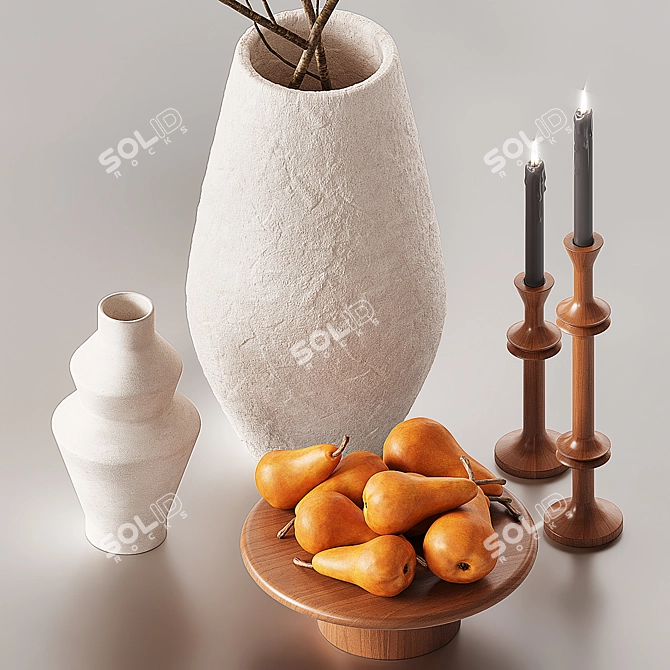 Rustic Fall Harvest Decor Set 3D model image 3