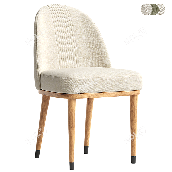 Elegant Cocoon Dining Chair 3D model image 1