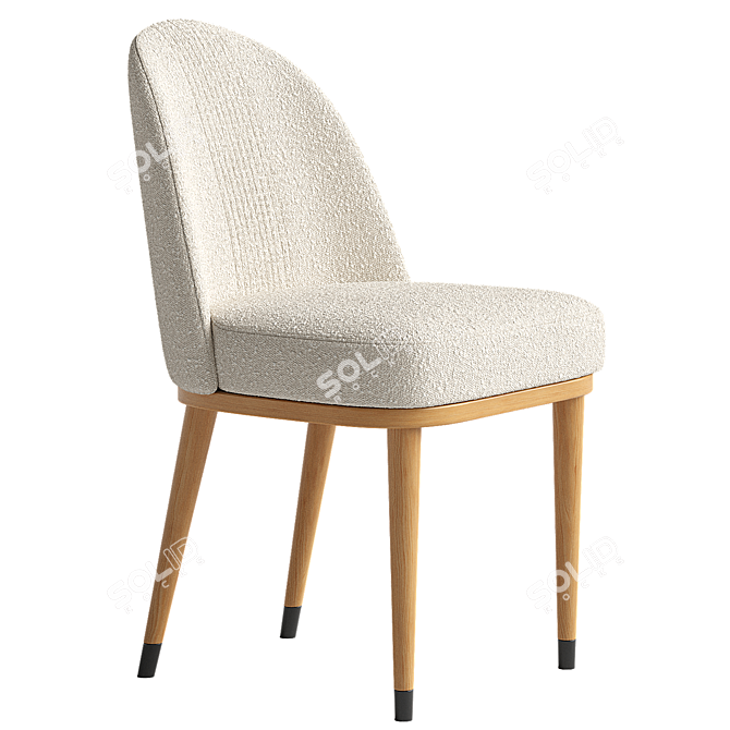 Elegant Cocoon Dining Chair 3D model image 5