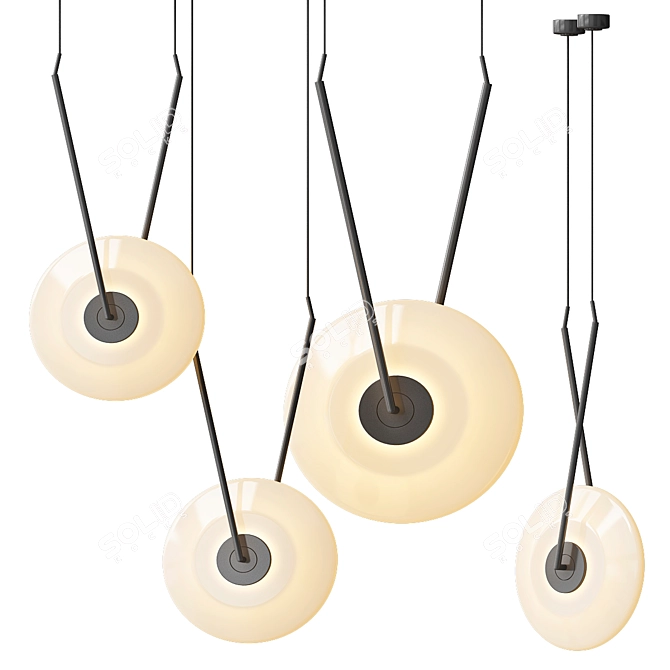 Sleek Hokku Design Pendant 3D model image 1