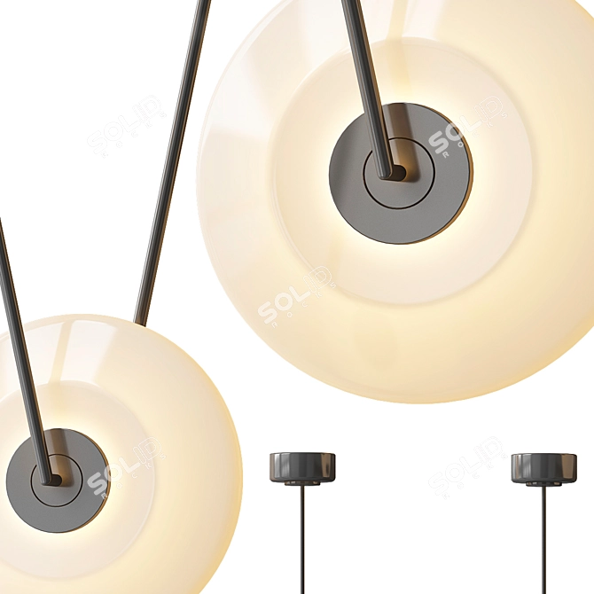 Sleek Hokku Design Pendant 3D model image 2