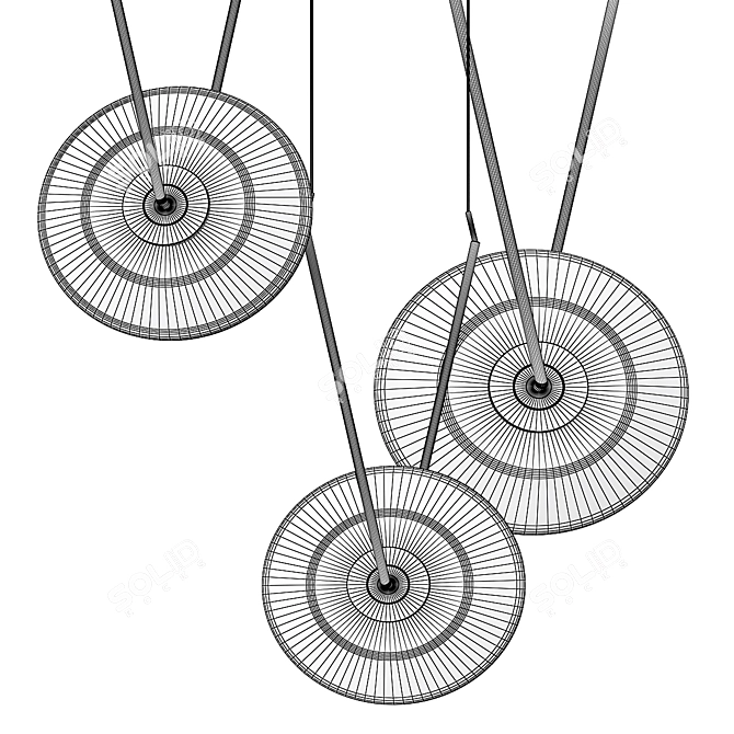 Sleek Hokku Design Pendant 3D model image 4