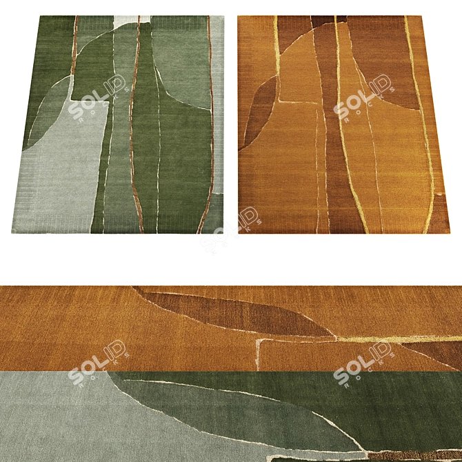 Golden Lines 5-in-1 Rug Set 3D model image 14