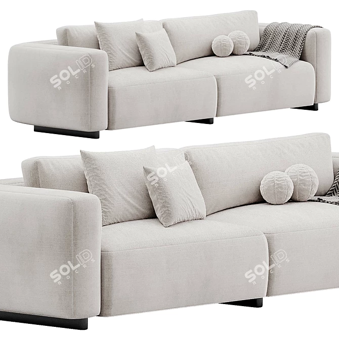 Supersoft Sofa: Premium Comfort Elegance 3D model image 1