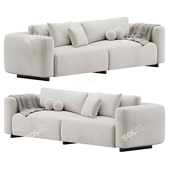 Supersoft Sofa: Premium Comfort Elegance 3D model image 3