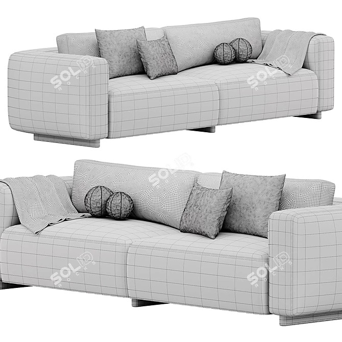 Supersoft Sofa: Premium Comfort Elegance 3D model image 4