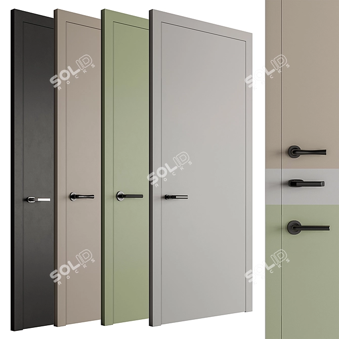  Sleek Entryway Door Collection 3D model image 1