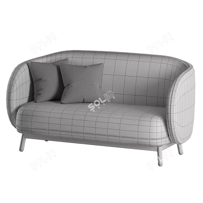 Designer Wooden Lounge Sofa Collection 3D model image 3