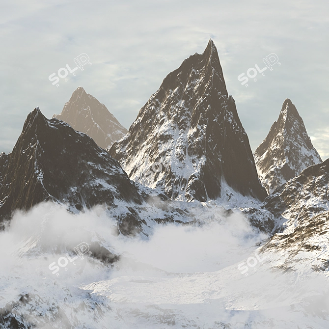  Snow Hero Mountain 4k Model 3D model image 2