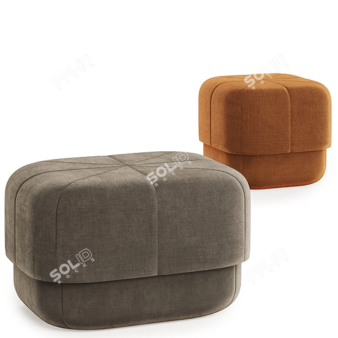 Circus Pouf in 4 Hues 3D model image 4