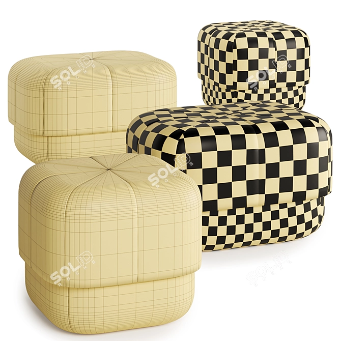 Circus Pouf in 4 Hues 3D model image 5