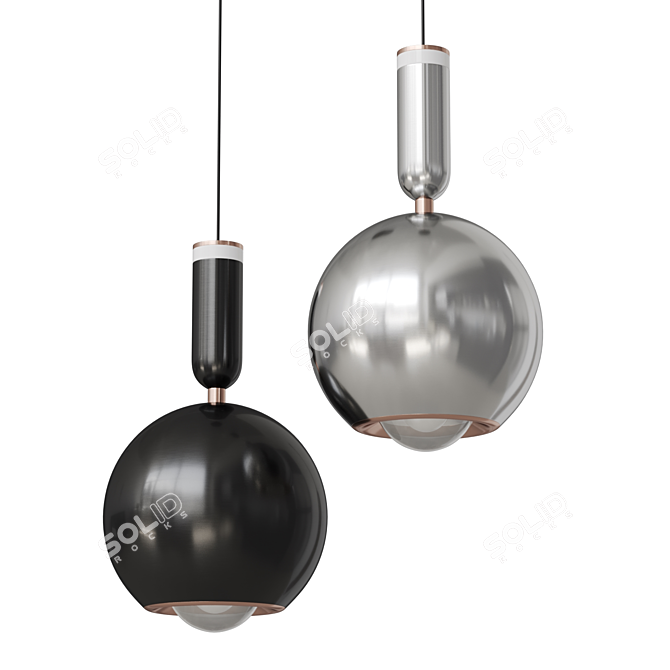 Orb LED Pendant Light Fixture 3D model image 1