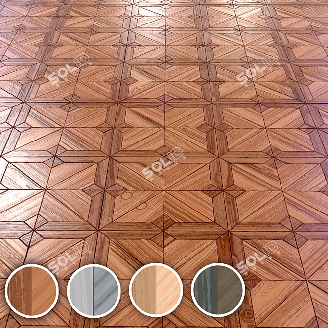 Seamless Wood Parquet 4K Texture 3D model image 1