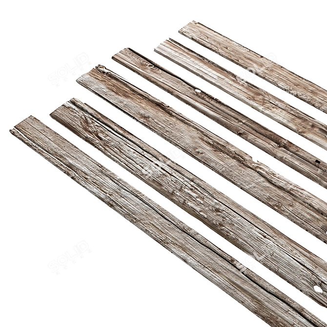 Vintage Wood Board Set 20 3D model image 2