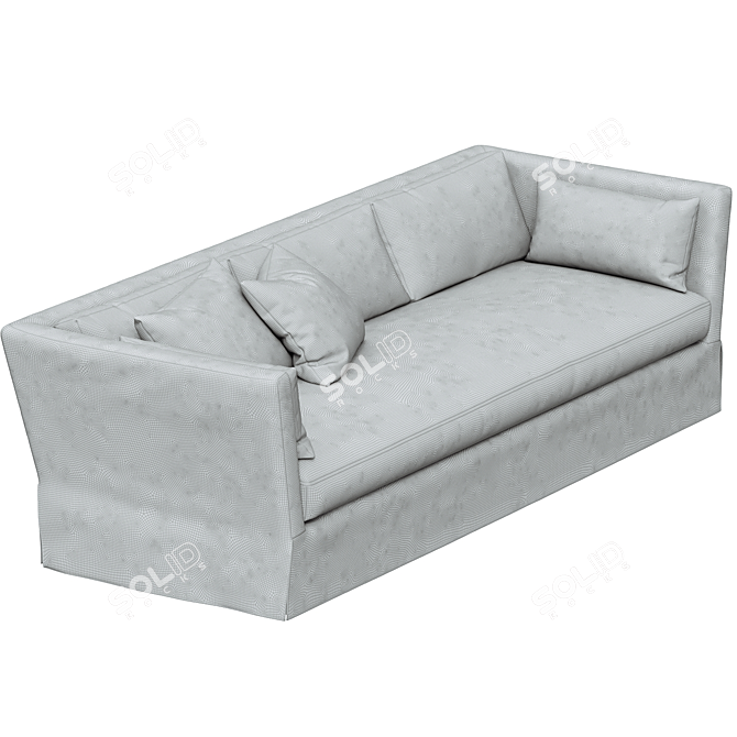 Elegant Belgian Slipcovered Sofa 3D model image 3