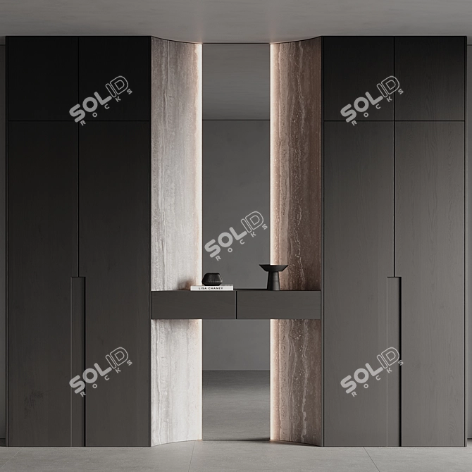 Modern Wardrobe 3D Model Kit 3D model image 3