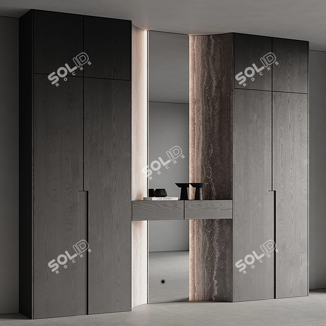 Modern Wardrobe 3D Model Kit 3D model image 6