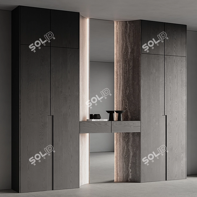 Modern Wardrobe 3D Model Kit 3D model image 7