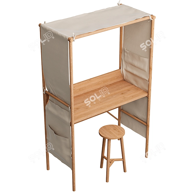 Oak Writing Desk Tent "Andy 3D model image 7