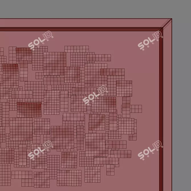 Modern Glass Wall Art "Quatrilo 3D model image 2