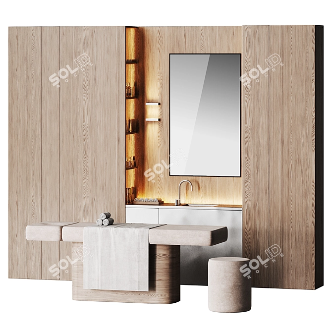 Modern Spa Room Massage Couch 3D model image 1