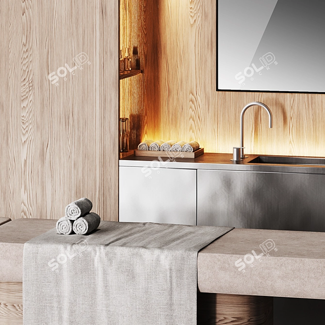 Modern Spa Room Massage Couch 3D model image 2