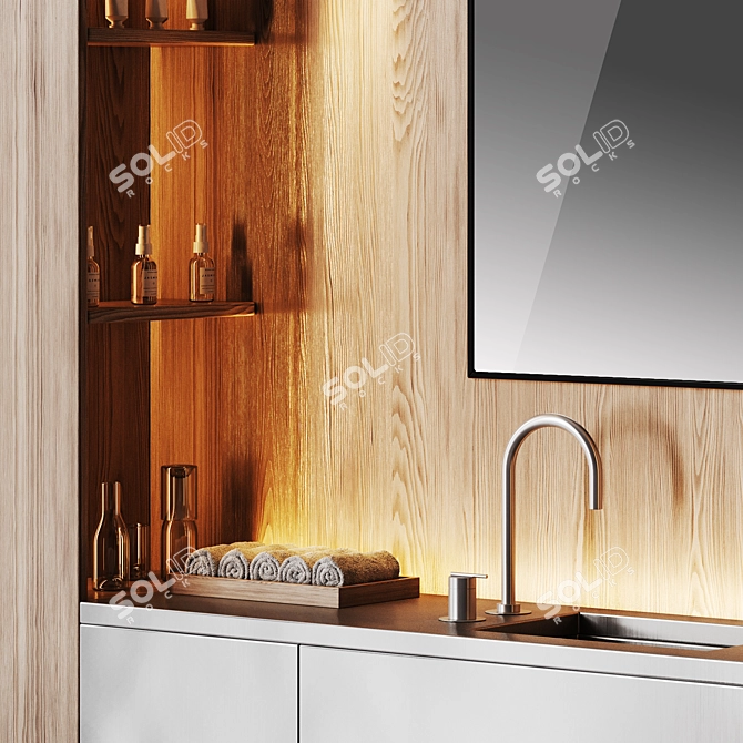 Modern Spa Room Massage Couch 3D model image 3