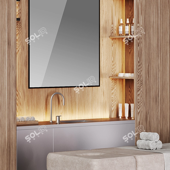 Modern Spa Room Massage Couch 3D model image 4