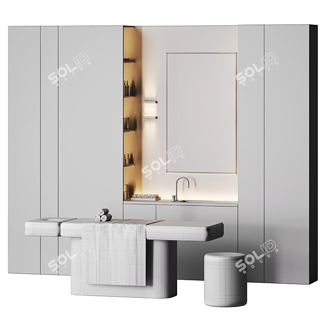 Modern Spa Room Massage Couch 3D model image 5