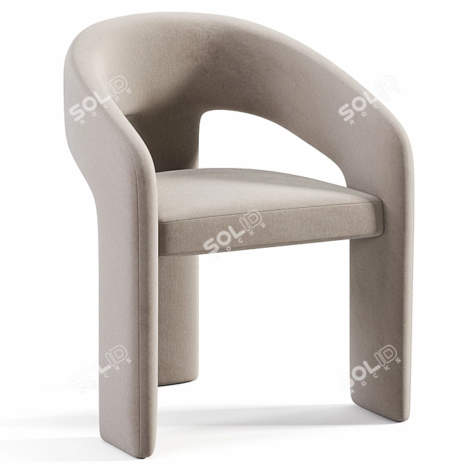 Sleek Modern Anise Dining Chair 3D model image 2