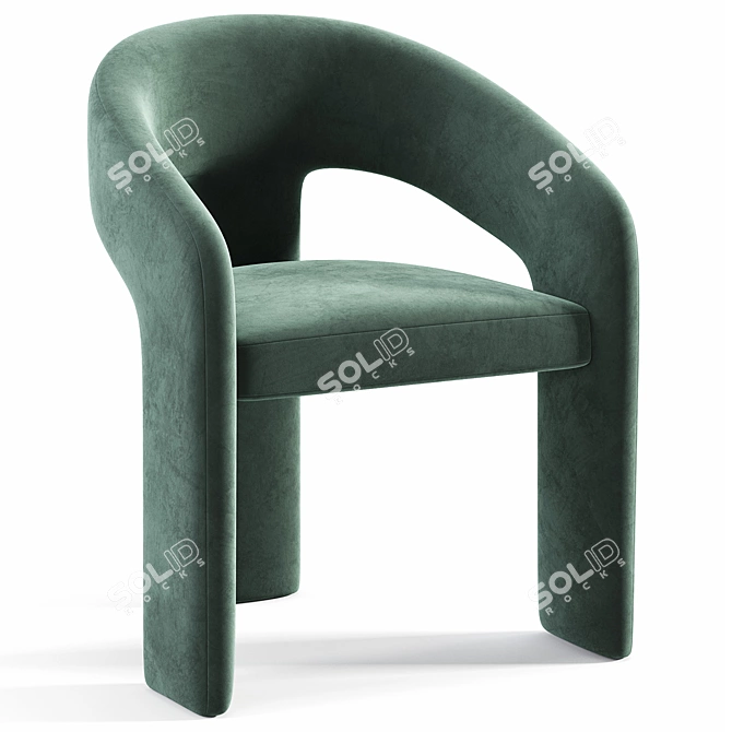 Sleek Modern Anise Dining Chair 3D model image 4