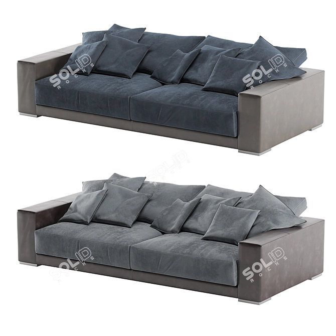  Luxe Budapest Velvet Sofa 3D model image 2