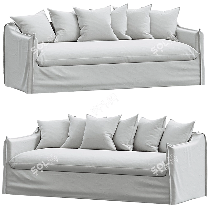 Elegant Dune Sofa in Oyster 3D model image 1