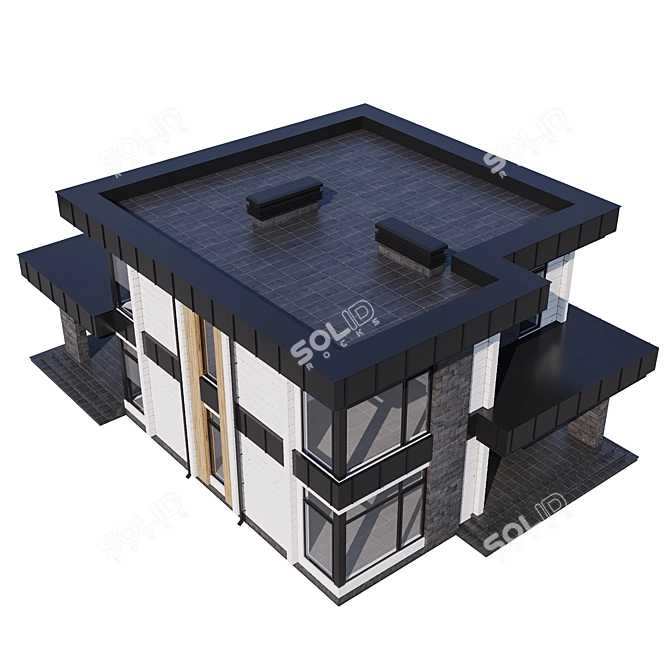 Modern Estate Villa Model 3D model image 3