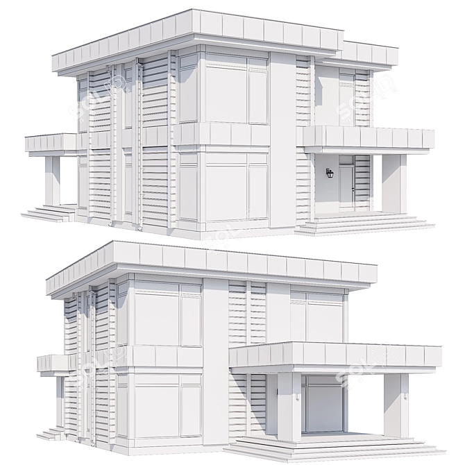 Modern Estate Villa Model 3D model image 4