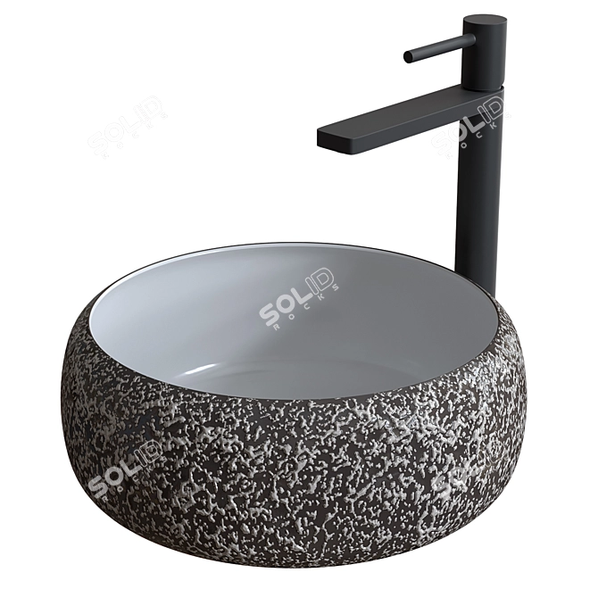 CeramaLux Wall-Mounted Sink 3D model image 1