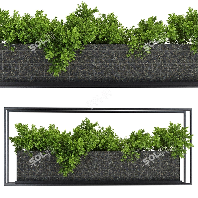 Metal Box Hanging Plant Set 3D model image 3