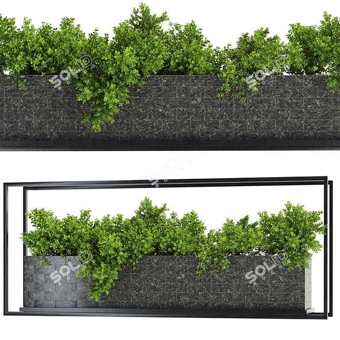 Metal Box Hanging Plant Set 3D model image 4