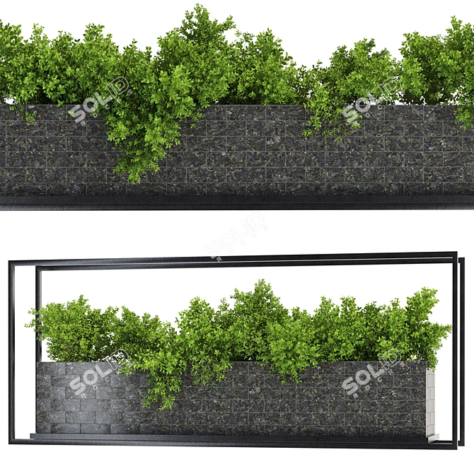 Metal Box Hanging Plant Set 3D model image 5