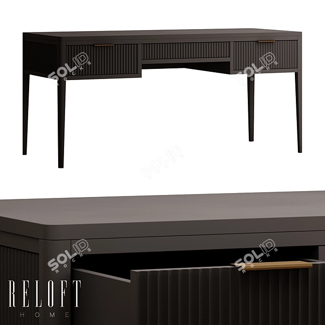 Stylish Writing Desk with Drawers 3D model image 1