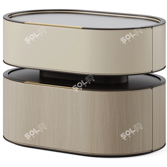 Elegant Yabu Bedside Table 3D model image 1