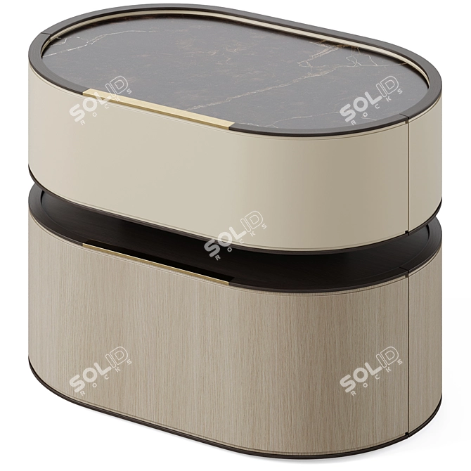 Elegant Yabu Bedside Table 3D model image 4