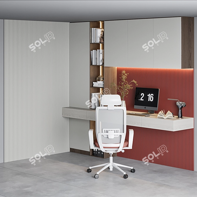 Modern Home Office Furniture Set 3D model image 2