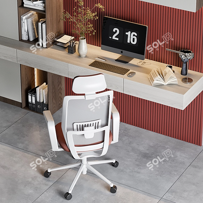 Modern Home Office Furniture Set 3D model image 4